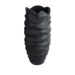 GloboStar® Artificial Garden MONREALE 20728 Επιδαπέδιο Πολυεστερικό Τσιμεντένιο Κασπώ Γλάστρα - Flower Pot Μαύρο Φ50 x Υ110cm - Image 2