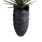 GloboStar® Artificial Garden MONREALE 20728 Επιδαπέδιο Πολυεστερικό Τσιμεντένιο Κασπώ Γλάστρα - Flower Pot Μαύρο Φ50 x Υ110cm - Image 4