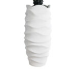 GloboStar® Artificial Garden PORTOFINO 20729 Επιδαπέδιο Πολυεστερικό Τσιμεντένιο Κασπώ Γλάστρα - Flower Pot Λευκό Φ50 x Υ110cm - Image 4