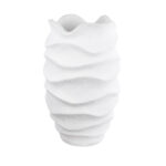 GloboStar® Artificial Garden PORTOFINO 20730 Επιδαπέδιο Πολυεστερικό Τσιμεντένιο Κασπώ Γλάστρα - Flower Pot Λευκό Φ50 x Υ80cm - Image 2