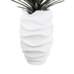 GloboStar® Artificial Garden PORTOFINO 20730 Επιδαπέδιο Πολυεστερικό Τσιμεντένιο Κασπώ Γλάστρα - Flower Pot Λευκό Φ50 x Υ80cm - Image 3