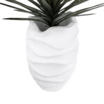 GloboStar® Artificial Garden PORTOFINO 20730 Επιδαπέδιο Πολυεστερικό Τσιμεντένιο Κασπώ Γλάστρα - Flower Pot Λευκό Φ50 x Υ80cm - Image 4