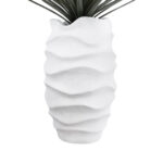 GloboStar® Artificial Garden PORTOFINO 20730 Επιδαπέδιο Πολυεστερικό Τσιμεντένιο Κασπώ Γλάστρα - Flower Pot Λευκό Φ50 x Υ80cm - Image 5