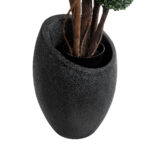 GloboStar® Artificial Garden MESTRE 20732 Επιδαπέδιο Πολυεστερικό Τσιμεντένιο Κασπώ Γλάστρα - Flower Pot Μαύρο Φ40 x Υ60cm - Image 4