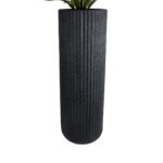 GloboStar® Artificial Garden MATERA 20733 Επιδαπέδιο Πολυεστερικό Τσιμεντένιο Κασπώ Γλάστρα - Flower Pot Μαύρο Φ42 x Υ120cm - Image 5