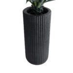 GloboStar® Artificial Garden MATERA 20734 Επιδαπέδιο Πολυεστερικό Τσιμεντένιο Κασπώ Γλάστρα - Flower Pot Μαύρο Φ42 x Υ90cm - Image 4