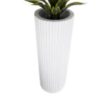 GloboStar® Artificial Garden MARSALA 20735 Επιδαπέδιο Πολυεστερικό Τσιμεντένιο Κασπώ Γλάστρα - Flower Pot Λευκό Φ41 x Υ120cm - Image 4