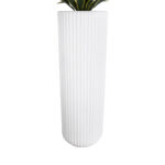 GloboStar® Artificial Garden MARSALA 20735 Επιδαπέδιο Πολυεστερικό Τσιμεντένιο Κασπώ Γλάστρα - Flower Pot Λευκό Φ41 x Υ120cm - Image 5