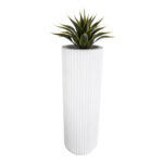 GloboStar® Artificial Garden MARSALA 20735 Επιδαπέδιο Πολυεστερικό Τσιμεντένιο Κασπώ Γλάστρα - Flower Pot Λευκό Φ41 x Υ120cm - Image 6