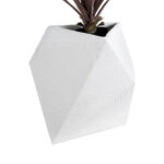 GloboStar® Artificial Garden ALBEROBELLO 20737 Επιδαπέδιο Πολυεστερικό Τσιμεντένιο Κασπώ Γλάστρα - Flower Pot Λευκό Μ50 x Π30 x Υ50cm - Image 3