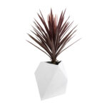 GloboStar® Artificial Garden ALBEROBELLO 20737 Επιδαπέδιο Πολυεστερικό Τσιμεντένιο Κασπώ Γλάστρα - Flower Pot Λευκό Μ50 x Π30 x Υ50cm - Image 6