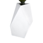 GloboStar® Artificial Garden ALBEROBELLO 20738 Επιδαπέδιο Πολυεστερικό Τσιμεντένιο Κασπώ Γλάστρα - Flower Pot Λευκό Μ58 x Π30 x Υ90cm - Image 3
