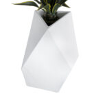 GloboStar® Artificial Garden ALBEROBELLO 20738 Επιδαπέδιο Πολυεστερικό Τσιμεντένιο Κασπώ Γλάστρα - Flower Pot Λευκό Μ58 x Π30 x Υ90cm - Image 4
