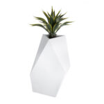 GloboStar® Artificial Garden ALBEROBELLO 20738 Επιδαπέδιο Πολυεστερικό Τσιμεντένιο Κασπώ Γλάστρα - Flower Pot Λευκό Μ58 x Π30 x Υ90cm - Image 6