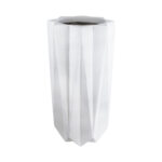 GloboStar® Artificial Garden PADOVA 20739 Επιδαπέδιο Πολυεστερικό Τσιμεντένιο Κασπώ Γλάστρα - Flower Pot Λευκό Φ48 x Υ100cm - Image 2