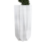 GloboStar® Artificial Garden PADOVA 20739 Επιδαπέδιο Πολυεστερικό Τσιμεντένιο Κασπώ Γλάστρα - Flower Pot Λευκό Φ48 x Υ100cm - Image 5