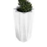 GloboStar® Artificial Garden PADOVA 20739 Επιδαπέδιο Πολυεστερικό Τσιμεντένιο Κασπώ Γλάστρα - Flower Pot Λευκό Φ48 x Υ100cm - Image 6