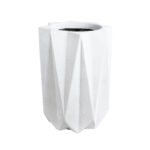 GloboStar® Artificial Garden PADOVA 20740 Επιδαπέδιο Πολυεστερικό Τσιμεντένιο Κασπώ Γλάστρα - Flower Pot Λευκό Φ46 x Υ67cm - Image 2