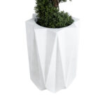 GloboStar® Artificial Garden PADOVA 20740 Επιδαπέδιο Πολυεστερικό Τσιμεντένιο Κασπώ Γλάστρα - Flower Pot Λευκό Φ46 x Υ67cm - Image 4
