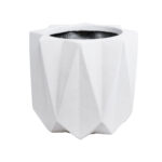 GloboStar® Artificial Garden PADOVA 20741 Επιδαπέδιο Πολυεστερικό Τσιμεντένιο Κασπώ Γλάστρα - Flower Pot Λευκό Φ51 x Υ46cm - Image 2