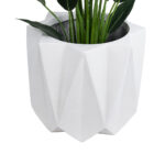 GloboStar® Artificial Garden PADOVA 20741 Επιδαπέδιο Πολυεστερικό Τσιμεντένιο Κασπώ Γλάστρα - Flower Pot Λευκό Φ51 x Υ46cm - Image 4