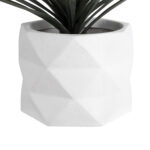 GloboStar® Artificial Garden VARENNA 20742 Επιδαπέδιο Πολυεστερικό Τσιμεντένιο Κασπώ Γλάστρα - Flower Pot Λευκό Φ40 x Υ30cm - Image 3