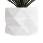 GloboStar® Artificial Garden VARENNA 20742 Επιδαπέδιο Πολυεστερικό Τσιμεντένιο Κασπώ Γλάστρα - Flower Pot Λευκό Φ40 x Υ30cm - Image 5