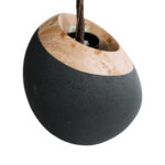 GloboStar® Artificial Garden RAVELLO 20747 Επιδαπέδιο Πολυεστερικό Τσιμεντένιο Κασπώ Γλάστρα - Flower Pot Μαύρο με Καφέ Μ60 x Π50 x Υ75cm - Image 4