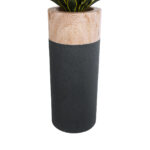 GloboStar® Artificial Garden BELLANO 20748 Επιδαπέδιο Πολυεστερικό Τσιμεντένιο Κασπώ Γλάστρα - Flower Pot Μαύρο με Καφέ Φ36 x Υ90cm - Image 3