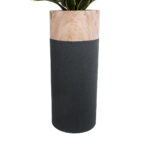 GloboStar® Artificial Garden BELLANO 20748 Επιδαπέδιο Πολυεστερικό Τσιμεντένιο Κασπώ Γλάστρα - Flower Pot Μαύρο με Καφέ Φ36 x Υ90cm - Image 5