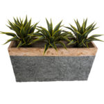 GloboStar® Artificial Garden TOSCANE 20749 Επιδαπέδιο Πολυεστερικό Τσιμεντένιο Κασπώ Γλάστρα - Flower Pot Γκρι με Καφέ Μ110 x Π30 x Υ61cm - Image 4
