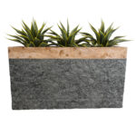 GloboStar® Artificial Garden TOSCANE 20749 Επιδαπέδιο Πολυεστερικό Τσιμεντένιο Κασπώ Γλάστρα - Flower Pot Γκρι με Καφέ Μ110 x Π30 x Υ61cm - Image 5