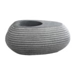 GloboStar® Artificial Garden FLORENCE 20750 Επιδαπέδιο Πολυεστερικό Τσιμεντένιο Κασπώ Γλάστρα - Flower Pot Γκρι Μ108 x Π72 x Υ40cm - Image 2
