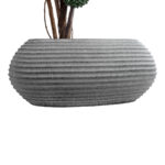 GloboStar® Artificial Garden FLORENCE 20750 Επιδαπέδιο Πολυεστερικό Τσιμεντένιο Κασπώ Γλάστρα - Flower Pot Γκρι Μ108 x Π72 x Υ40cm - Image 5