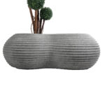 GloboStar® Artificial Garden FLORENCE 20751 Επιδαπέδιο Πολυεστερικό Τσιμεντένιο Κασπώ Γλάστρα - Flower Pot Γκρι Μ130 x Π90 x Υ48cm - Image 5