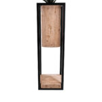 GloboStar® Artificial Garden CASSIANO 20752 Επιδαπέδιο Μεταλλικό Τσιμεντένιο Κασπώ Γλάστρα - Flower Pot Καφέ με Μαύρο Μ36 x Π36 x Υ120cm - Image 5
