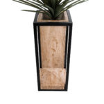 GloboStar® Artificial Garden CASSIANO 20753 Επιδαπέδιο Μεταλλικό Τσιμεντένιο Κασπώ Γλάστρα - Flower Pot Καφέ με Μαύρο Μ36 x Π36 x Υ90cm - Image 4
