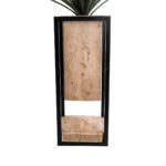GloboStar® Artificial Garden CASSIANO 20753 Επιδαπέδιο Μεταλλικό Τσιμεντένιο Κασπώ Γλάστρα - Flower Pot Καφέ με Μαύρο Μ36 x Π36 x Υ90cm - Image 5