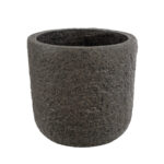 GloboStar® Artificial Garden LUCCA 20755 Επιδαπέδιο Πολυεστερικό Τσιμεντένιο Κασπώ Γλάστρα - Flower Pot Καφέ Φ25 x Υ23cm - Image 2
