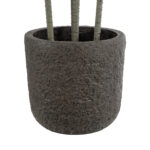 GloboStar® Artificial Garden LUCCA 20755 Επιδαπέδιο Πολυεστερικό Τσιμεντένιο Κασπώ Γλάστρα - Flower Pot Καφέ Φ25 x Υ23cm - Image 3
