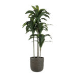 GloboStar® Artificial Garden LUCCA 20755 Επιδαπέδιο Πολυεστερικό Τσιμεντένιο Κασπώ Γλάστρα - Flower Pot Καφέ Φ25 x Υ23cm - Image 6