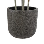 GloboStar® Artificial Garden LUCCA 20756 Επιδαπέδιο Πολυεστερικό Τσιμεντένιο Κασπώ Γλάστρα - Flower Pot Καφέ Φ31 x Υ28cm - Image 3