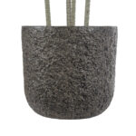 GloboStar® Artificial Garden LUCCA 20756 Επιδαπέδιο Πολυεστερικό Τσιμεντένιο Κασπώ Γλάστρα - Flower Pot Καφέ Φ31 x Υ28cm - Image 5