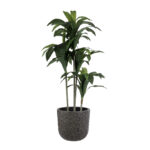 GloboStar® Artificial Garden LUCCA 20756 Επιδαπέδιο Πολυεστερικό Τσιμεντένιο Κασπώ Γλάστρα - Flower Pot Καφέ Φ31 x Υ28cm - Image 6