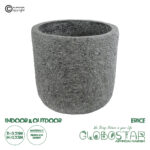 GloboStar® Artificial Garden ERICE 20757 Επιδαπέδιο Πολυεστερικό Τσιμεντένιο Κασπώ Γλάστρα - Flower Pot Γκρι Φ25 x Υ23cm