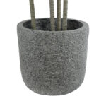 GloboStar® Artificial Garden ERICE 20757 Επιδαπέδιο Πολυεστερικό Τσιμεντένιο Κασπώ Γλάστρα - Flower Pot Γκρι Φ25 x Υ23cm - Image 3