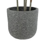 GloboStar® Artificial Garden ERICE 20758 Επιδαπέδιο Πολυεστερικό Τσιμεντένιο Κασπώ Γλάστρα - Flower Pot Γκρι Φ31 x Υ28cm - Image 3