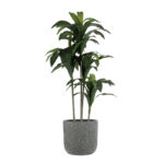 GloboStar® Artificial Garden ERICE 20758 Επιδαπέδιο Πολυεστερικό Τσιμεντένιο Κασπώ Γλάστρα - Flower Pot Γκρι Φ31 x Υ28cm - Image 6