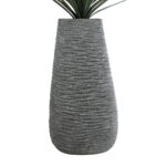 GloboStar® Artificial Garden RONDA 20760 Επιδαπέδιο Πολυεστερικό Τσιμεντένιο Κασπώ Γλάστρα - Flower Pot Γκρι Μ54 x Π48 x Υ104cm - Image 5