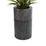 GloboStar® Artificial Garden PISA 20761 Επιδαπέδιο Πολυεστερικό Τσιμεντένιο Κασπώ Γλάστρα - Flower Pot Γκρι Ανθρακί Φ36 x Υ60cm - Image 3